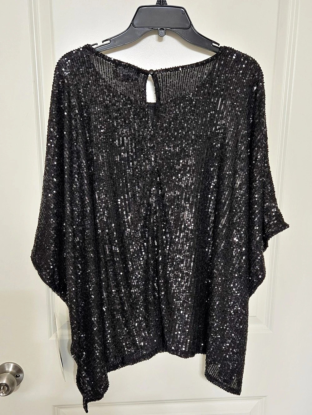 MSK Black Sequin Tunic Size XL NWT